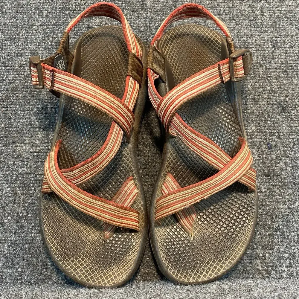 Chaco ZX/2 Classic Sandals Vibram Water Sport Hiking Orange Stripe Womens 10